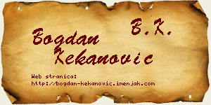 Bogdan Kekanović vizit kartica